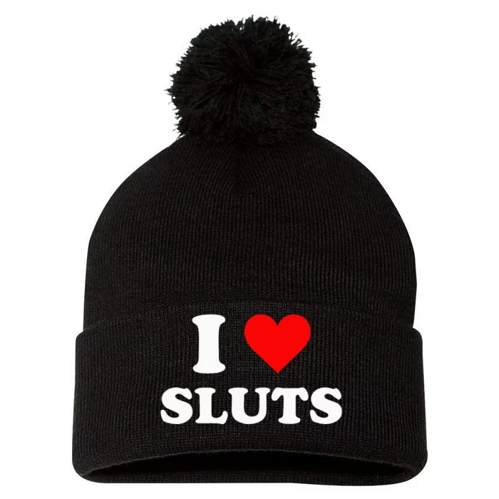 I Love Sluts Pom Pom 12in Knit Beanie