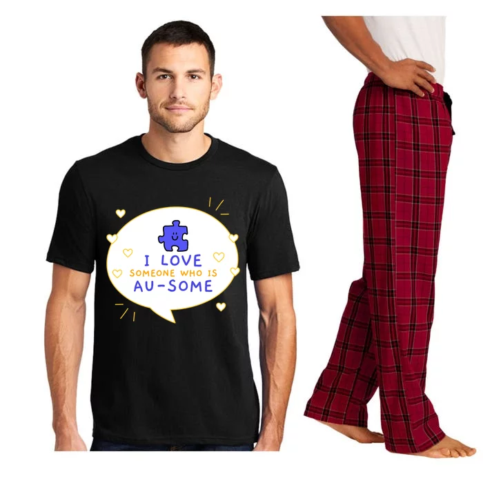 I Love Someone Who Is Ausome Utism Awareness Cool Gift Pajama Set