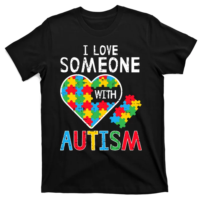 I Love Someone With Autism Awareness Heart T-Shirt