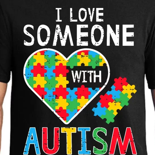 I Love Someone With Autism Awareness Heart Pajama Set