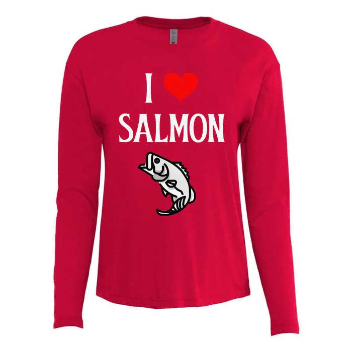 I Love Salmon I Heart Salmon Fishing Lover Fish Lover Womens Cotton Relaxed Long Sleeve T-Shirt