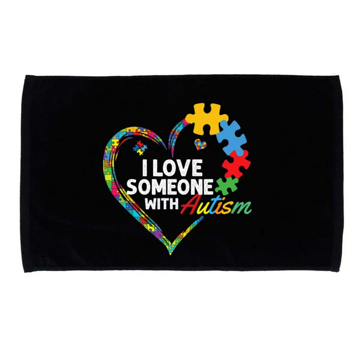 I Love Someone With Autism Heart Puzzle Microfiber Hand Towel