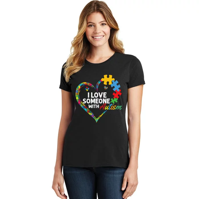 I Love Someone With Autism Heart Puzzle Women's T-Shirt