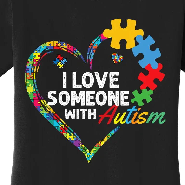 I Love Someone With Autism Heart Puzzle Women's T-Shirt