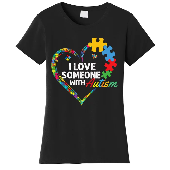 I Love Someone With Autism Heart Puzzle Women's T-Shirt