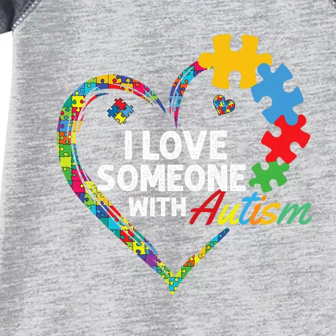 I Love Someone With Autism Heart Puzzle Infant Baby Jersey Bodysuit