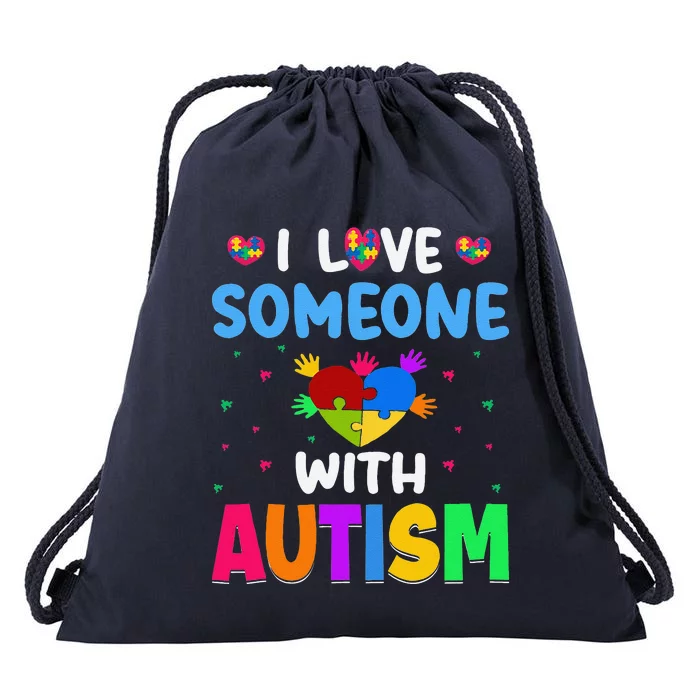 I Love Someone With Autism Gift Drawstring Bag