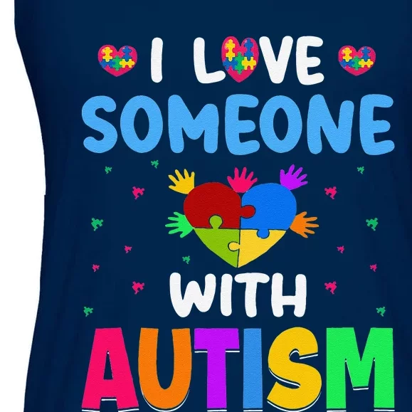 I Love Someone With Autism Gift Ladies Essential Flowy Tank