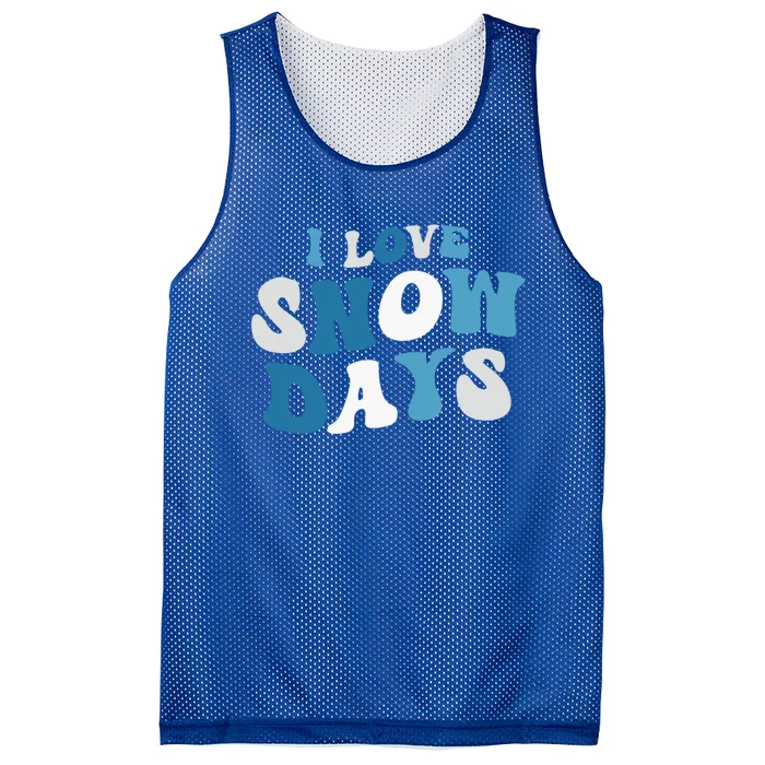 I Love Snow Days Snow Day Supporter Snow Lover Teacher Funny Gift Mesh Reversible Basketball Jersey Tank