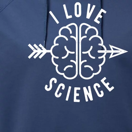 I Love Science Brain Performance Fleece Hoodie