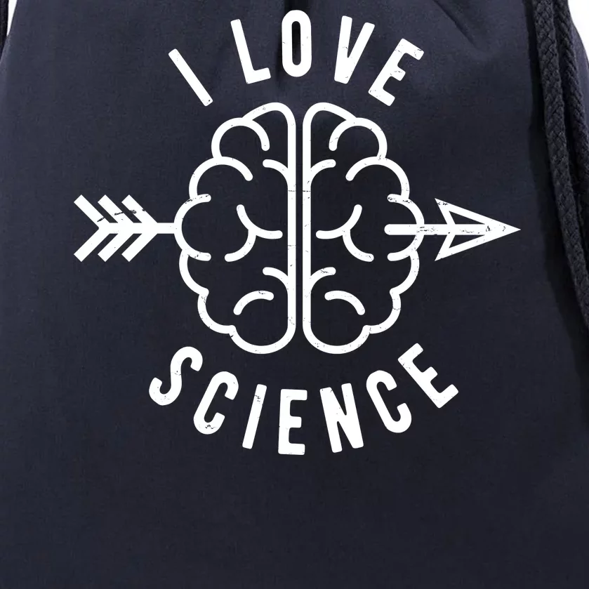 I Love Science Brain Drawstring Bag