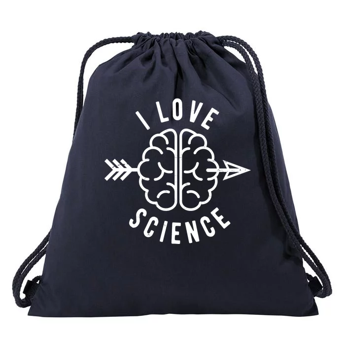 I Love Science Brain Drawstring Bag