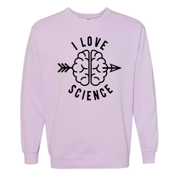 I Love Science Brain Garment-Dyed Sweatshirt