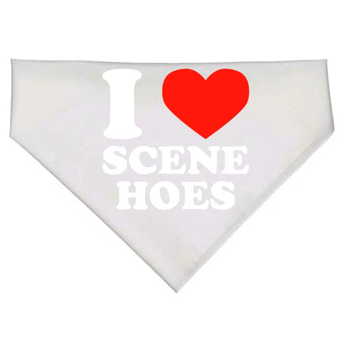 I Love Scene Hoes Funny Heart Hip Hop Cool Sarcastic Humor USA-Made Doggie Bandana