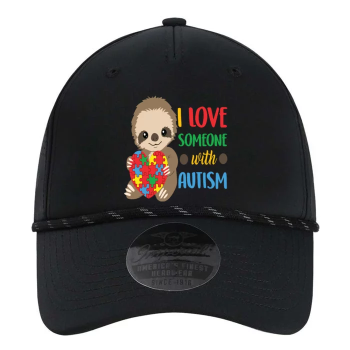 I Love Someone With Autism Cute Sloth Autistic Cool Gift Performance The Dyno Cap