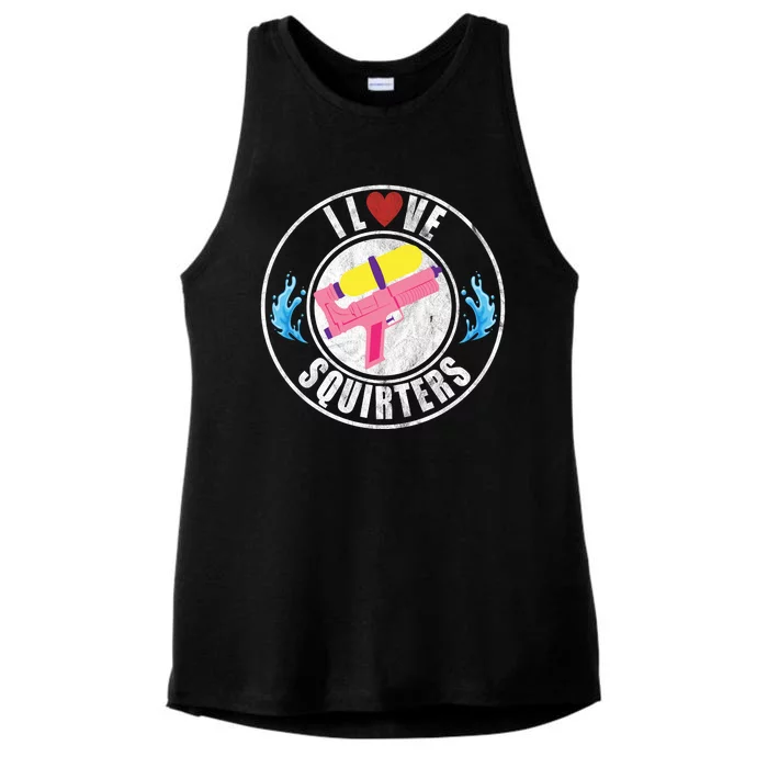 I Love Squirters Funny I Heart Squirters Ladies Tri-Blend Wicking Tank