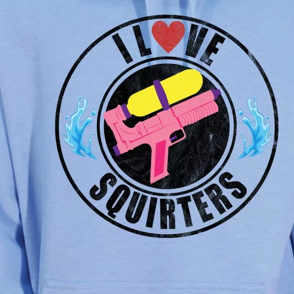 I Love Squirters Funny I Heart Squirters Unisex Surf Hoodie