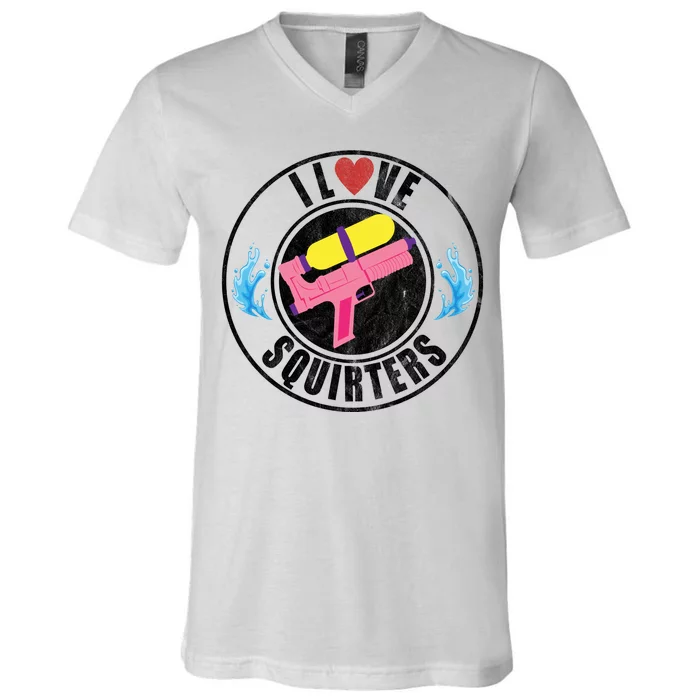 I Love Squirters Funny I Heart Squirters V-Neck T-Shirt