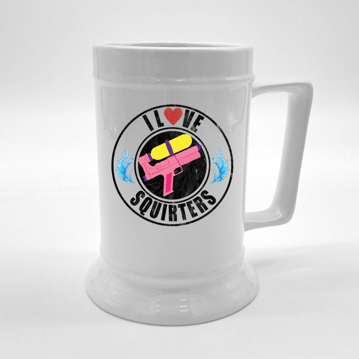 I Love Squirters Funny I Heart Squirters Front & Back Beer Stein