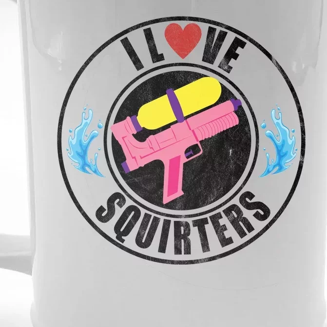 I Love Squirters Funny I Heart Squirters Front & Back Beer Stein