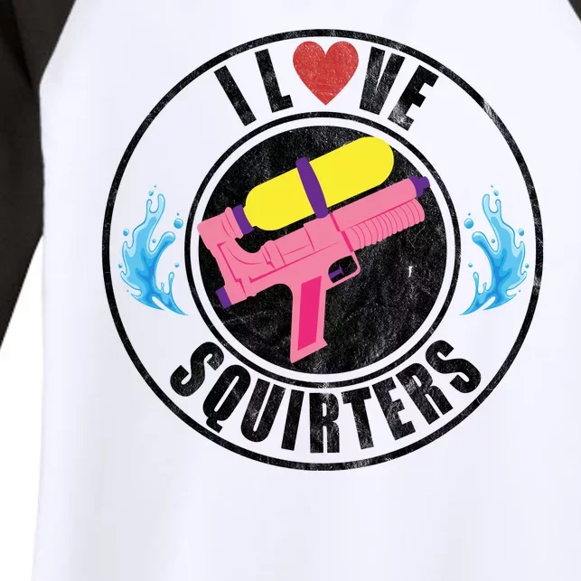 I Love Squirters Funny I Heart Squirters Women's Tri-Blend 3/4-Sleeve Raglan Shirt