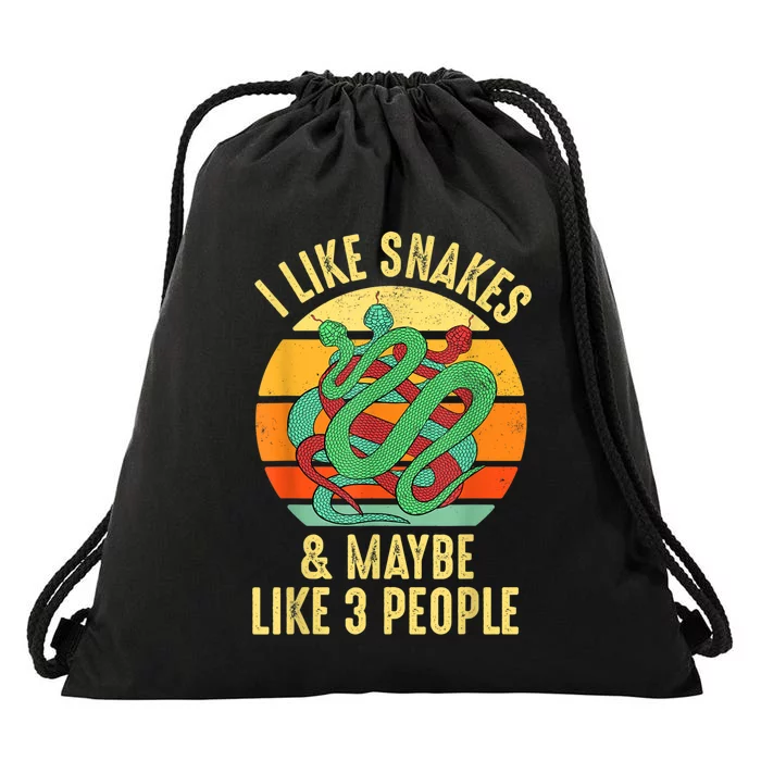 I Like Snakes Retro Reptile Vintage Herpetologist Drawstring Bag