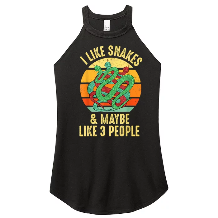 I Like Snakes Retro Reptile Vintage Herpetologist Women’s Perfect Tri Rocker Tank