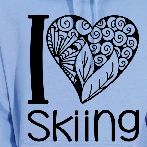 I Love Skiing For Ski Lovers Gift Unisex Surf Hoodie