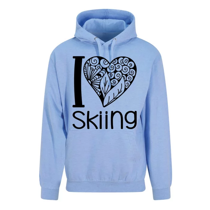 I Love Skiing For Ski Lovers Gift Unisex Surf Hoodie