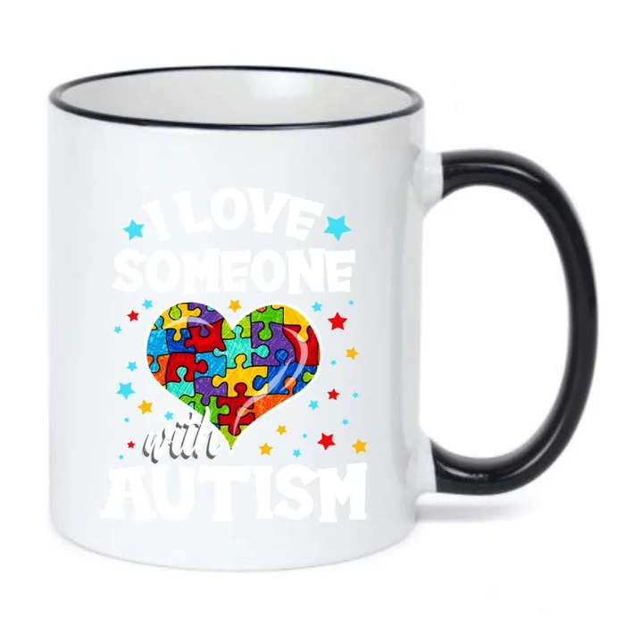 I Love Someone With Autism Gift Black Color Changing Mug