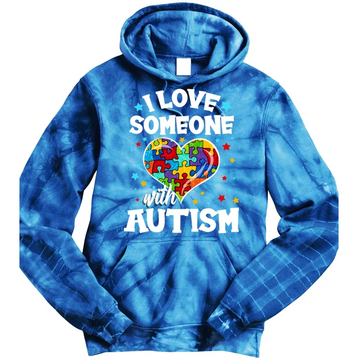 I Love Someone With Autism Gift Tie Dye Hoodie