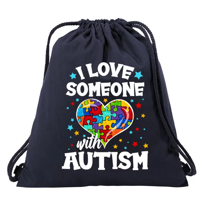 I Love Someone With Autism Gift Drawstring Bag