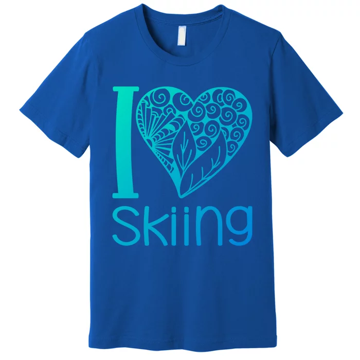 I Love Skiing For Ski Lovers Gift Premium T-Shirt