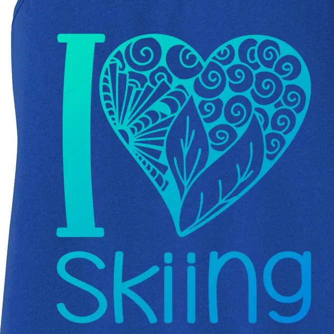 I Love Skiing For Ski Lovers Gift Women's Racerback Tank