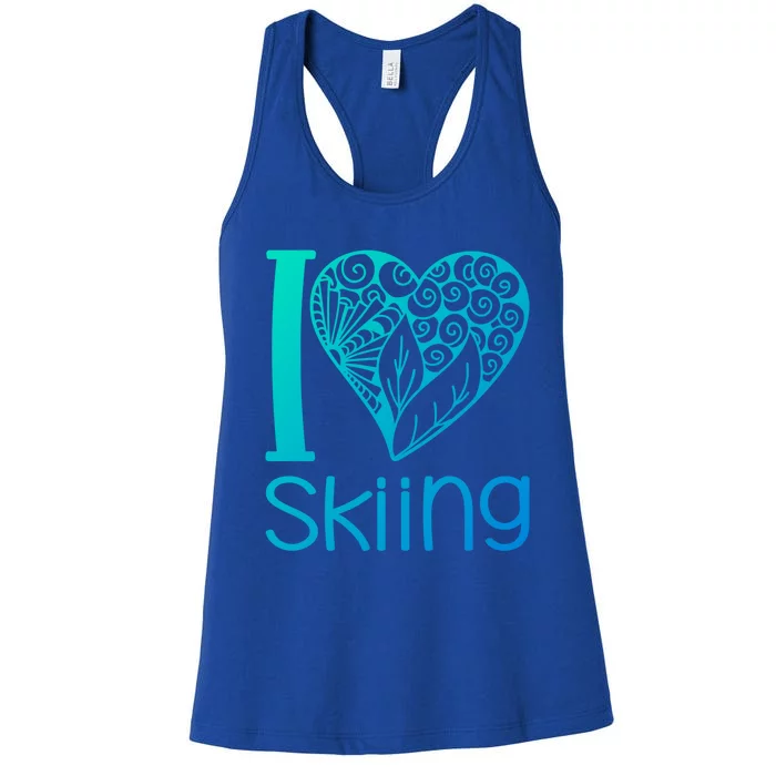 I Love Skiing For Ski Lovers Gift Women's Racerback Tank