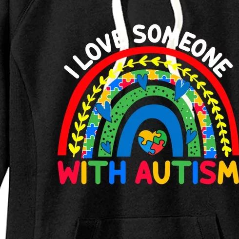 I Love Someone With Autism Awareness Cute Gift Women's Fleece Hoodie