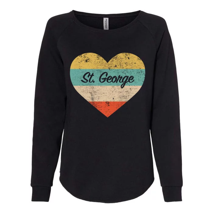 I Love St George Utah Vintage Distressed Retro Great Gift Womens California Wash Sweatshirt