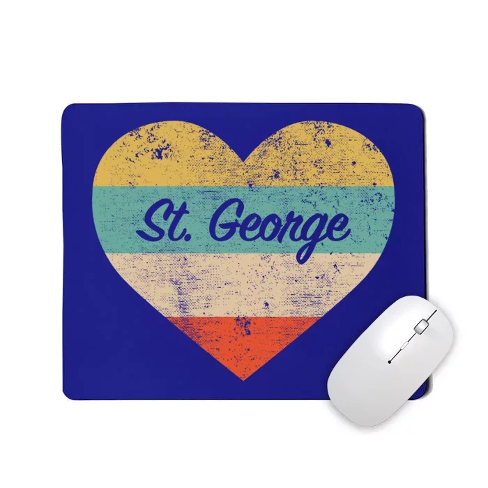 I Love St George Utah Vintage Distressed Retro Great Gift Mousepad