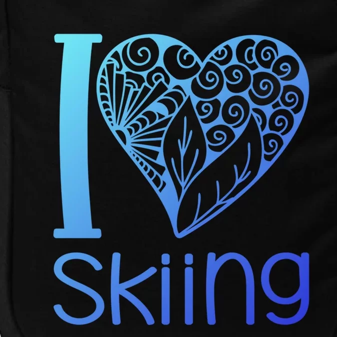 I Love Skiing For Ski Lovers Gift Impact Tech Backpack