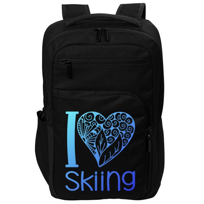 I Love Skiing For Ski Lovers Gift Impact Tech Backpack