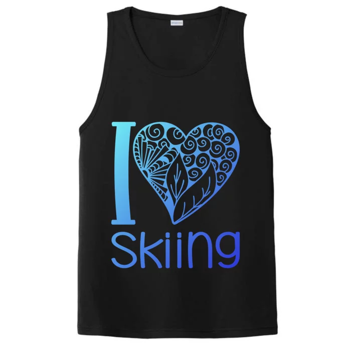 I Love Skiing For Ski Lovers Gift Performance Tank