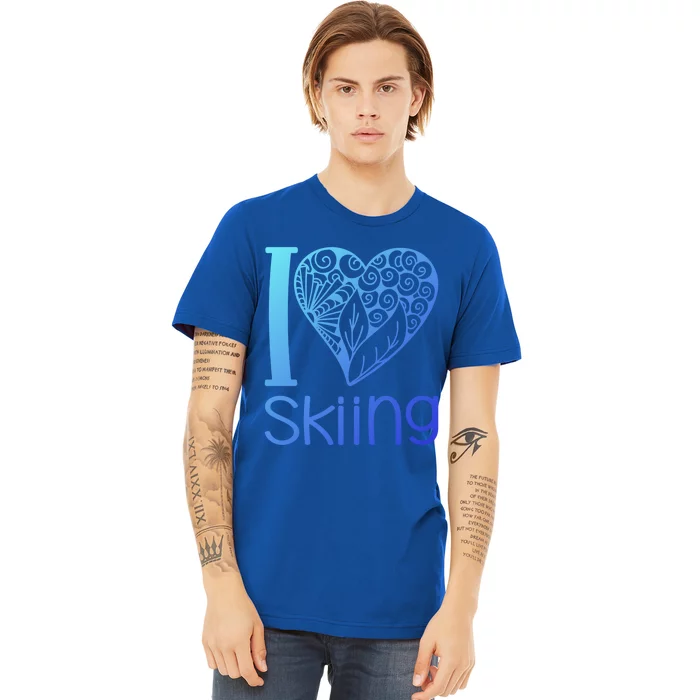 I Love Skiing For Ski Lovers Gift Premium T-Shirt