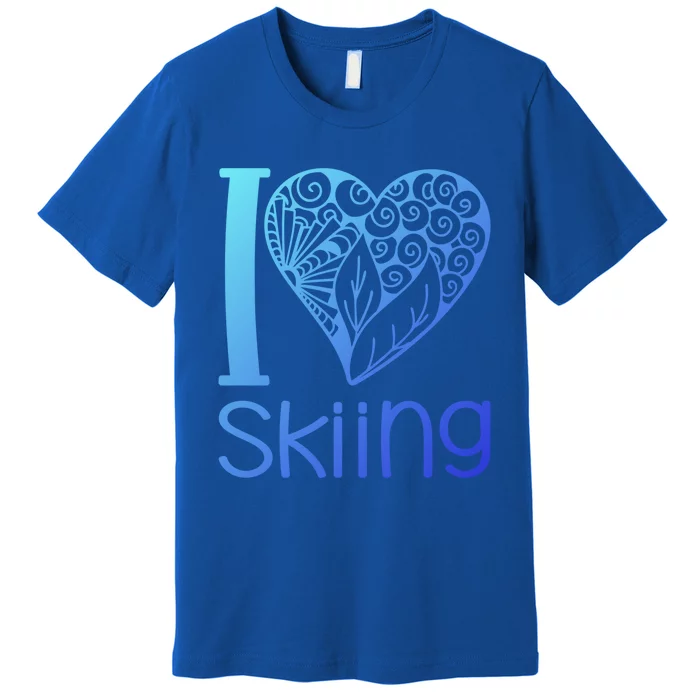 I Love Skiing For Ski Lovers Gift Premium T-Shirt