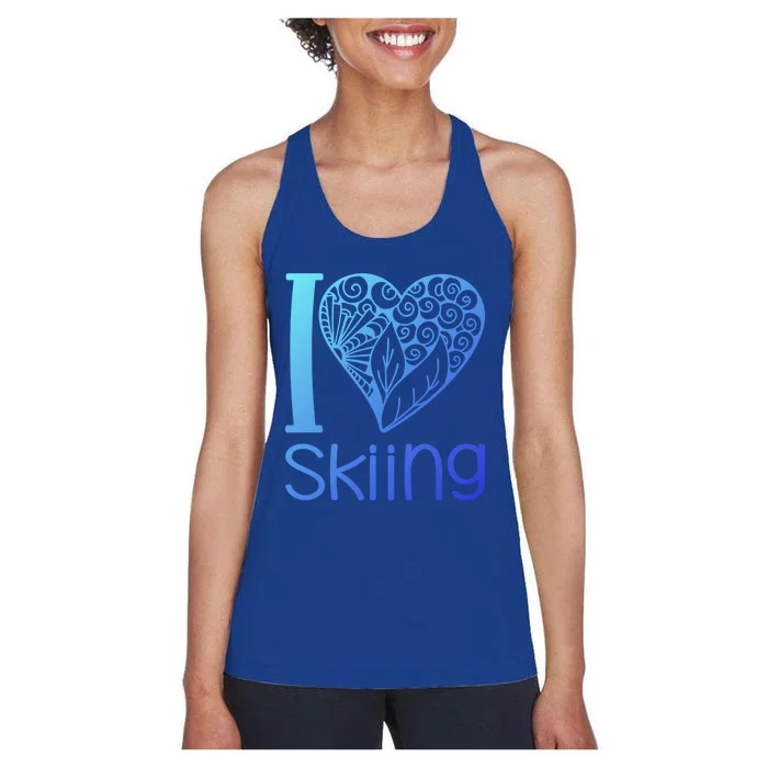 I Love Skiing For Ski Lovers Gift Women's Racerback Tank