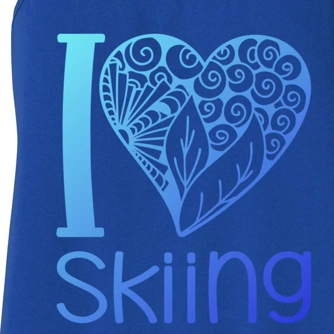 I Love Skiing For Ski Lovers Gift Women's Racerback Tank