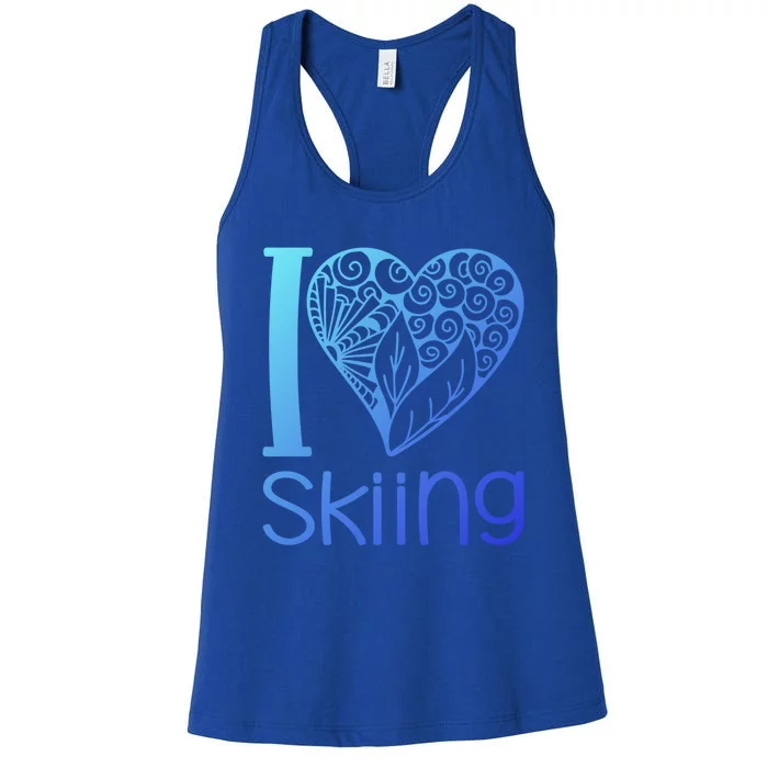 I Love Skiing For Ski Lovers Gift Women's Racerback Tank