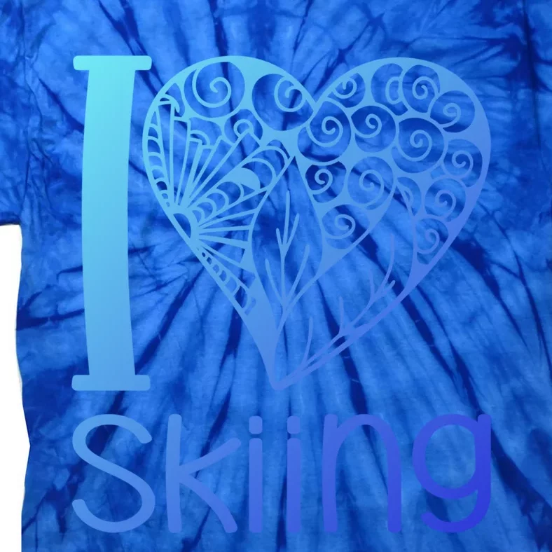 I Love Skiing For Ski Lovers Gift Tie-Dye T-Shirt