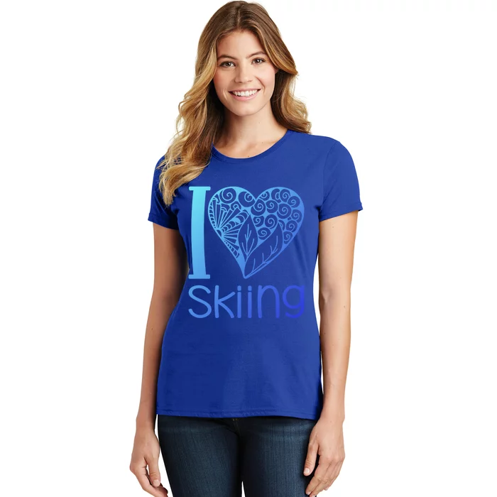 I Love Skiing For Ski Lovers Gift Women's T-Shirt