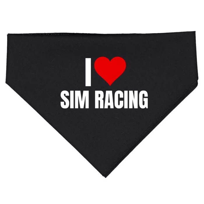 I Love Sim Racing Fun Esport Car Racing Sim Funny Sim Racer Sim Racing Cockpit USA-Made Doggie Bandana