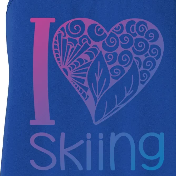 I Love Skiing For Ski Lovers Gift Women's Racerback Tank